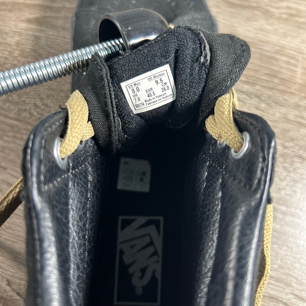 Vans SK8 Hi High Top Sneakers‎ Black Canvas Gum Sole Men 8 Women 9.5 Casual - Picture 3 of 8